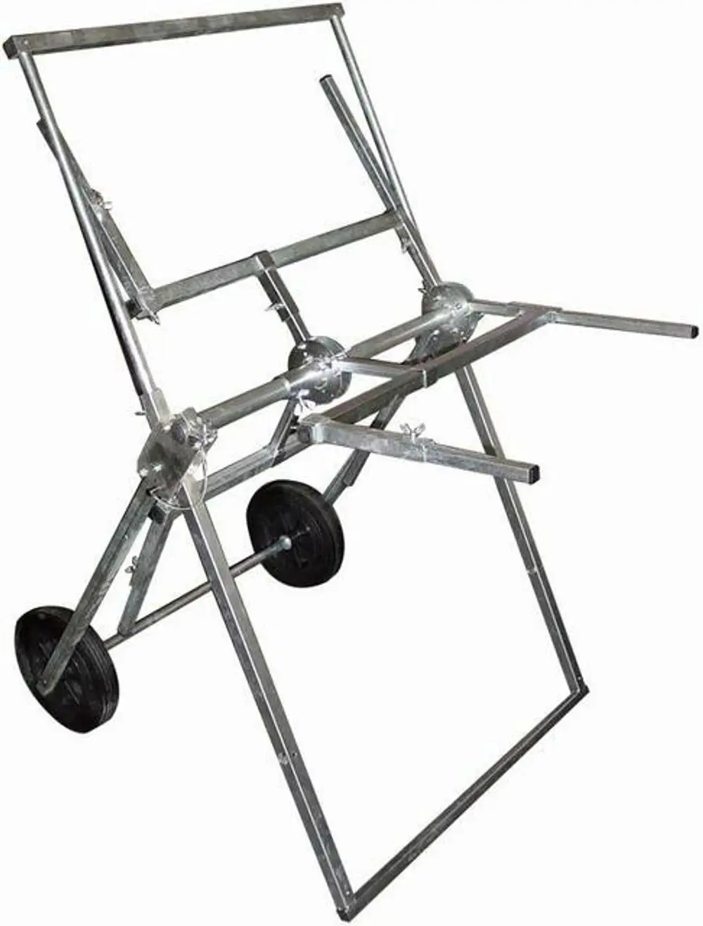 Abrollvorrichtung aus Metall für Heizrohre, ausgestattet mit Rollen zur einfachen Handhabung. Geeignet für den Einsatz mit Produkten von Purmo.