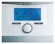 Vaillant-Raumthermostat mit digitalem LCD-Display, Temperaturanzeige und Einstellmöglichkeiten, montiert an einer Wand.