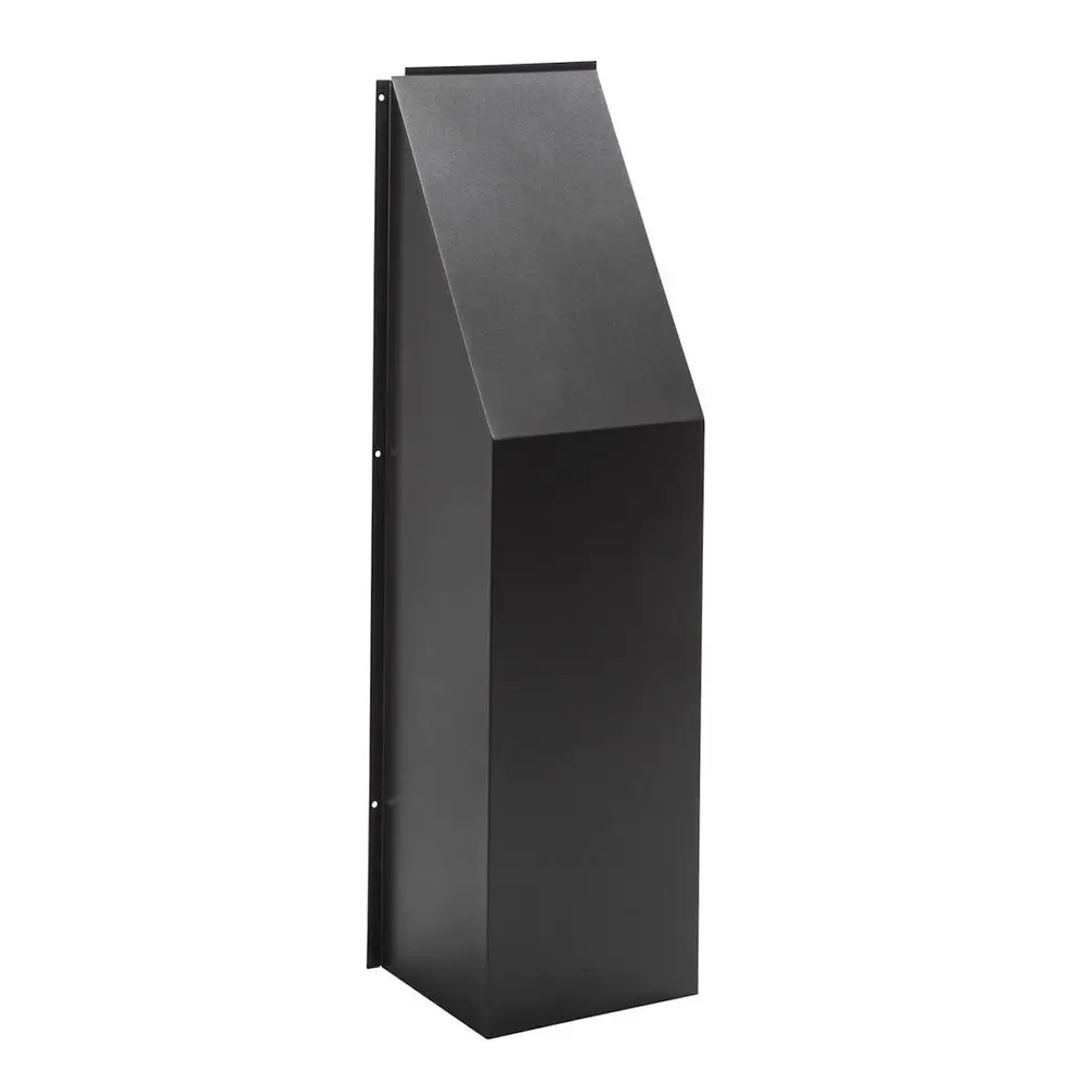 Anschlussabdeckung in Schwarz, geeignet für die Installation mit Kermi-Produkten. Die Abdeckung hat eine leicht geneigte Form und eine flache Oberfläche.