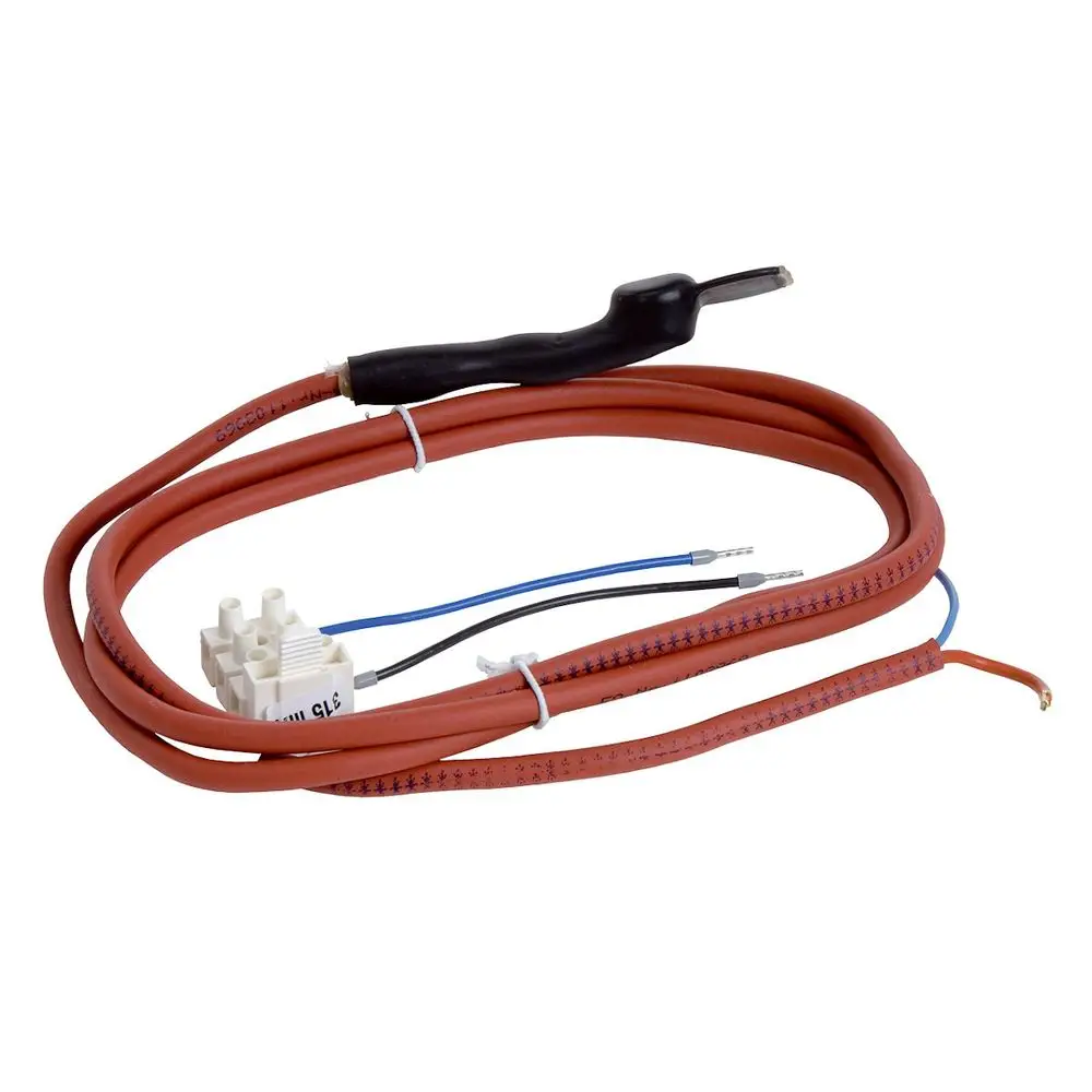 Viessmann elektrische Begleitheizung mit zwei Anschlussdrähten, einem Stecker und einer isolierten Griffoberfläche.