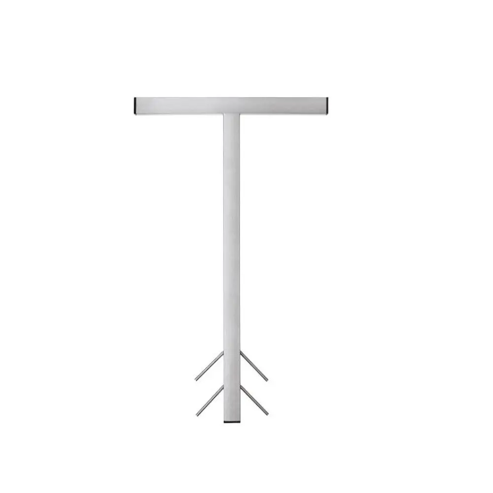 Standkonsole aus Metall mit T-förmigem Design und drei stabilen Füßen. Stiebel Eltron Produkt, geeignet für die Montage. Weiße Oberfläche vor neutralem Hintergrund.