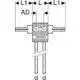 Anschlussbox von Geberit im technischen Diagramm mit zwei Anschlussleitungen und maßlichen Angaben für Installation.