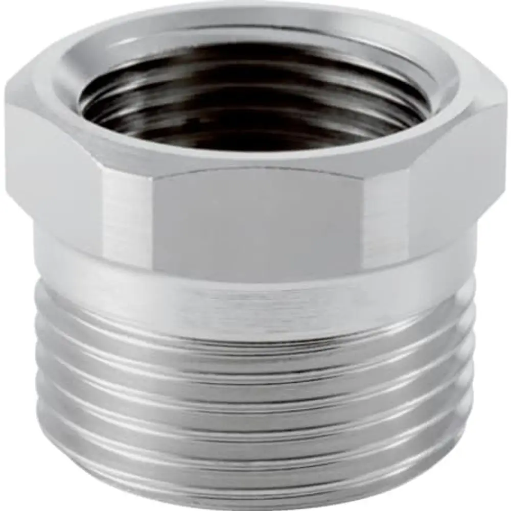 FlowFit-Übergang mit Innengewinde aus Metall, geeignet für Druckanwendungen. Produkt von Geberit für Verbindungen im Sanitärbereich.