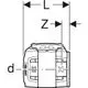 Geberit Rohr-Endstopfen mit einem funktionalen Design, dargestellt in einer schematischen Ansicht, einschließlich der Dimensionen L, Z und d.