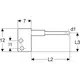 Geberit FlowFit Anschlussbox Typ T mit klaren Abmessungen und Anschlussdetails, dargestellt in einem technischen Diagramm.