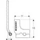 Metallrohr-Anschluss-T-Stück von Geberit, mit Anschlussverschraubung für Eurokonus. Darstellung der Form und Dimensionen im technischen Design.