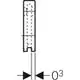 Schalldämmunterlage von Geberit, dargestellt in Draufsicht, zeigt Anschlusswinkel in 90°-Position mit zwei Pfeilen, die die Ausrichtung anzeigen.