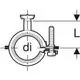Technisches Diagramm eines Rohrverbinder mit Drehrastbolzen, vermutlich von Geberit, zur Befestigung von Verteilerleitungen. Maße und spezifische Details nicht ersichtlich.