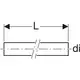 Rohrhülse mit Schlitz, dargestellt in einem schematischen Diagramm. Die Anwendung ist typischerweise in Verbindung mit Geberit-Produkten zu finden.
