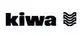 Schwarzes Kiwa-Logo mit drei Wellenlinien rechts. Das Logo ist schlicht und prägnant gehalten, geeignet für Produkte wie Wasserschlagdämpfer von Flamco.