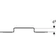 Montageplatte von Geberit mit abgesetztem Design, geeignet für die Verbindung von Elementen mit einer Anschlussdistanz, dargestellt in einer schematischen Ansicht.