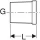 Geberit FlowFit Bauschutz in Form einer Verbindung für Anschlussdosen, mit einer 90°-Biegung, dargestellt in technischem Diagrammformat.