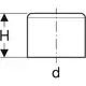 Edelstahl Schutzkappe für Rohrende, transparent, mit runder Form und mittigem Durchgang, hergestellt von Geberit, zur Abdeckung und zum Schutz von Rohrenden.