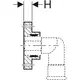 Befestigungsstück, um einen 90° Übergang für Mapress Edelstahl zu ermöglichen, dargestellt in detaillierter Schnittansicht. Geberit Produkt.