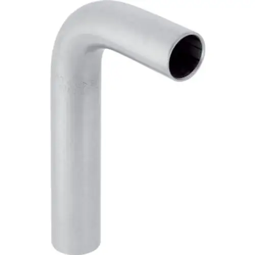 Edelstahl-Passbogen mit gebogenem Ende, geeignet für Rohrverbindungen. Geberit-Anwendung zur optimalen Installation in sanitären Systemen.