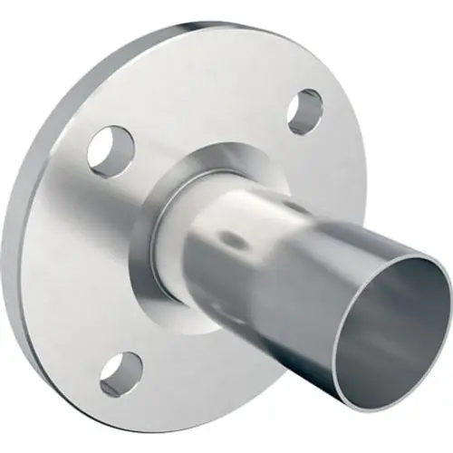 Flansch mit Einschubende aus Edelstahl, geeignet für Rohrverbindungen. Geberit Produkt, robust und für verschiedene Anwendungen konzipiert.