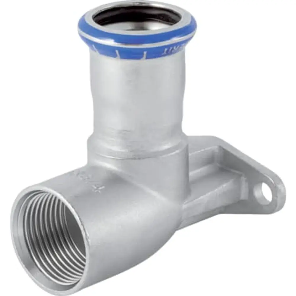 Anschlusswinkel aus Metall mit 90° Knick, geeignet für Rohrverbindungen. Geberit-Produkt mit Gewinde für sichere Montage.