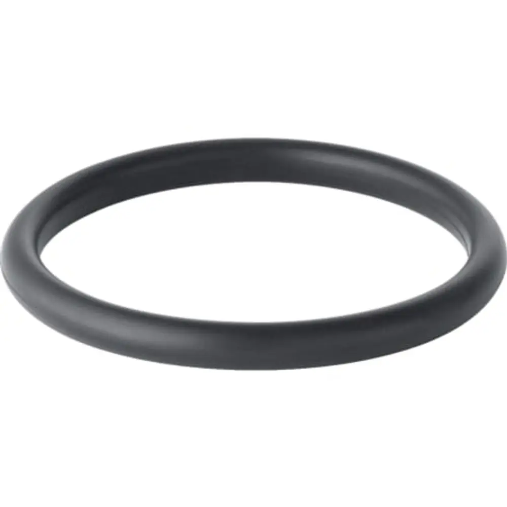 Schwarzer Dichtungsring aus EPDM, rund, mit glatter Oberfläche, hergestellt von Geberit. Eignet sich für Rohrverbindungen in Sanitärinstallationen.