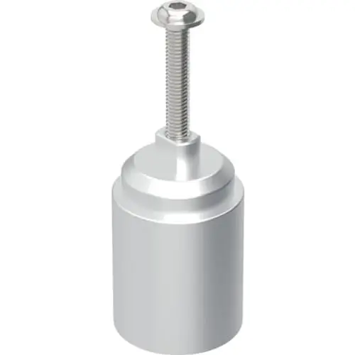 Spindelverlängerung aus Metall mit Schraube, verwendet in Verbindung mit Kugelhähnen. Geberit Produkt, optimiert für wasserführende Systeme.
