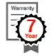 Flamco-Warranty mit einer Dauer von 7 Jahren auf einem Dokument mit der Überschrift "Warranty" und einer grafischen Darstellungen eines Siegels.