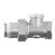 Flamco Gerät mit gerader Bauform. Gewindeverbindungen auf beiden Seiten, geeignet für hydraulische Anwendungen. Metallische Oberfläche ohne erkennbare Markierungen.