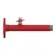 Roter Adapter mit Flanschanschluss und einem Absperrventil. Das Produkt gehört zur Marke Flamco und ist für industrielle Anwendungen geeignet.
