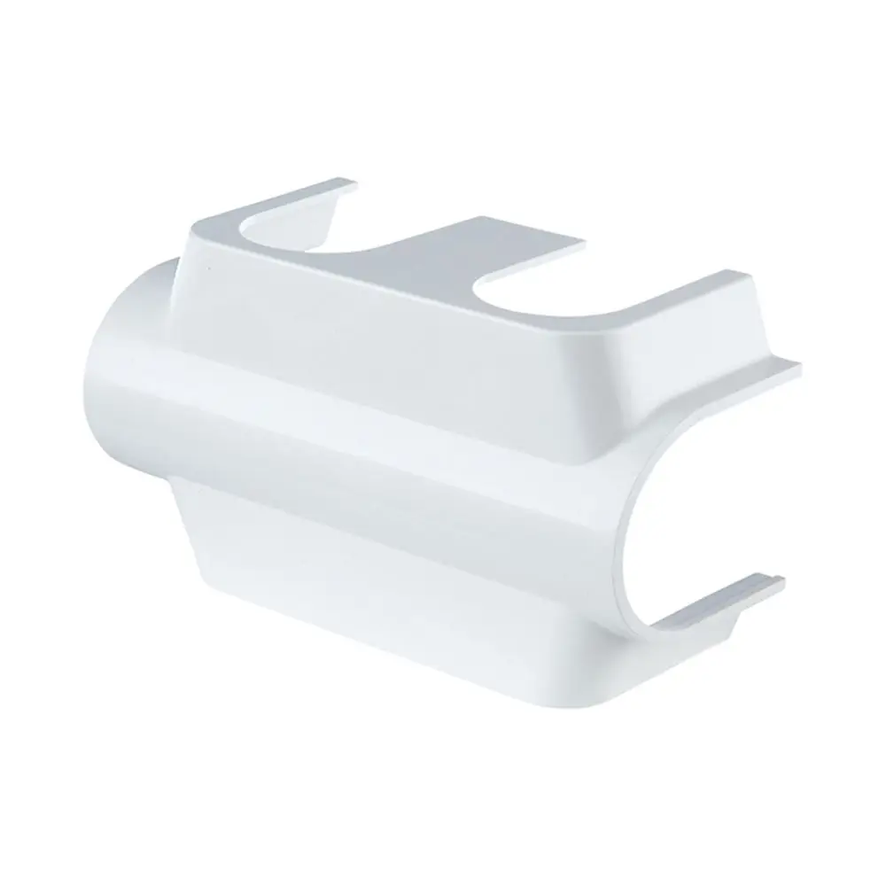 Designverkleidung aus Kunststoff in Weiß, geeignet für Ventilarmaturen. Produkt von Flamco, präsentiert in schlichter Form.