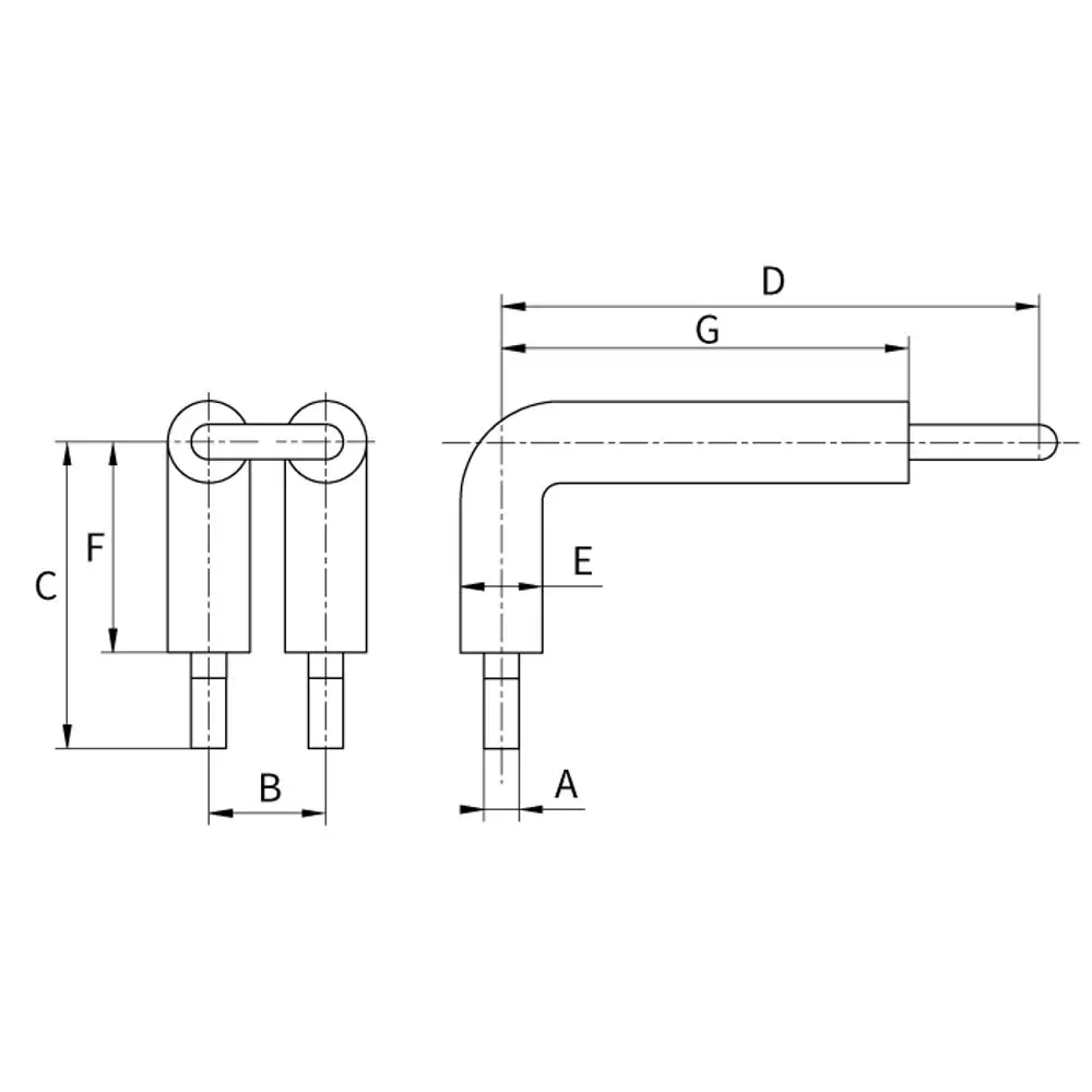Kupferbögen für HK-Anschluss mit zwei Anschlüssen. Produkt von Flamco zeigt eine L-Form mit einer Isolierung und verschiedenen Abmessungen in der Darstellung.