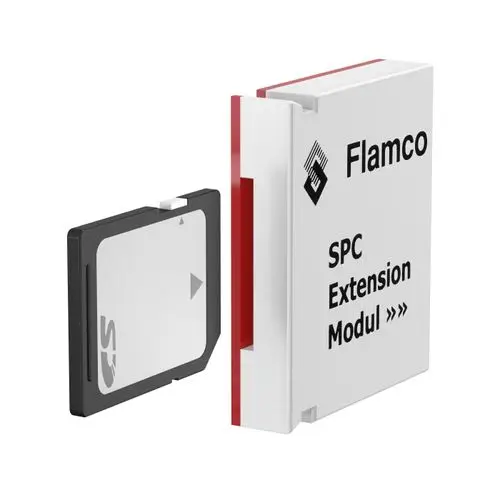 Flamco SPC Erweiterungsmodul mit SD-Karte, die zur Erweiterung von Druckhalteautomaten in Druckausdehnungs-Systemen verwendet wird.
