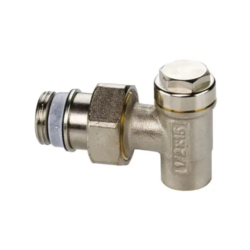 Rücklaufverschraubung aus Messing mit Anschluss für ein Lötrohr und Gewindeanschluss. Produkt von Flamco, geeignet für Heizungs- oder Sanitärinstallationen.
