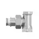 Flamco-Winkelventil mit Gewindeanschluss, aus metallischem Material, zur Verbindung von Rohrleitungen in verschiedenen Installationen.