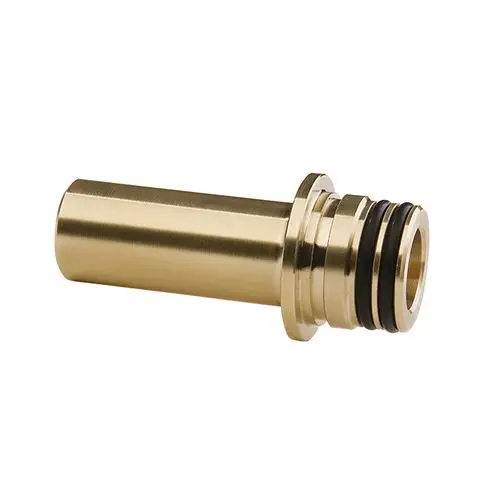 Brass connector with an O-ring seal, designed for use in heating systems, specifically for socket base connections.