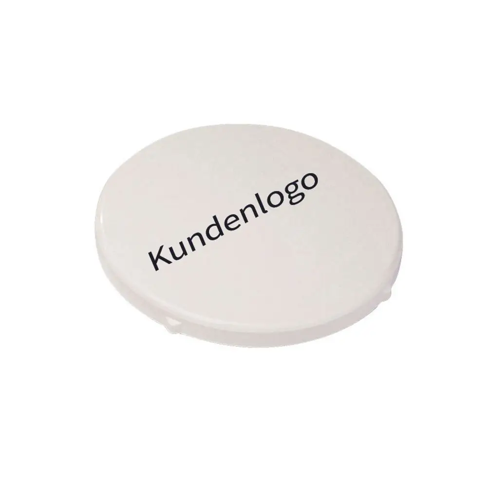 Weißer Clip für den Th-Kopf mit Platz für individuellen Druck, geeignet für TC-Serie. Er wird von der Marke Flamco hergestellt.