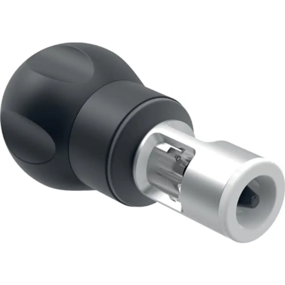 PushFit Entgrat- und Kalibrierwerkzeug von Geberit, mit ergonomischem Griff und metallischem Ansatz für präzise Bearbeitung von Rohren.