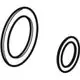 Zwei Dichtungen in ovaler Form, eine größere und eine kleinere, zur Verwendung mit Geberit Mapress Abpressstopfen. Schwarz-weiße Darstellung, keine weiteren Informationen sichtbar.