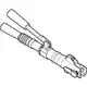 Handpressgerät mit zwei Griffen, geeignet für die Verarbeitung von Rohren oder Fittings. Geberit Produkt, funktionales Design zur einfachen Anwendung.
