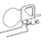 Geberit Schweißspiegel mit Handle und Schraubmechanismus für stabile Montage. Enthält eine runde, flache Oberfläche und zwei Standbeine zur Unterstützung.