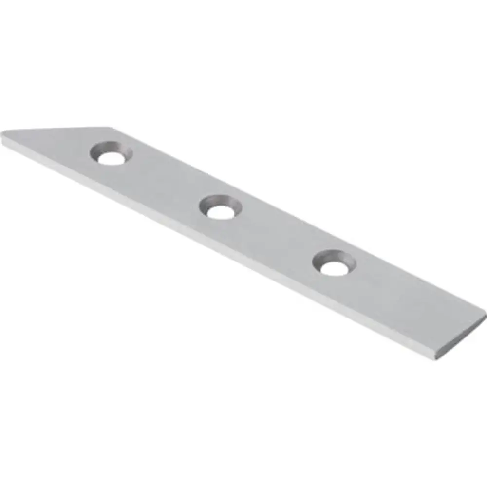 HSS-Messer, flach und länglich, mit drei Löchern zur Befestigung, geeignet für den Einsatz in Elektrowerkzeugen, hergestellt von Geberit.