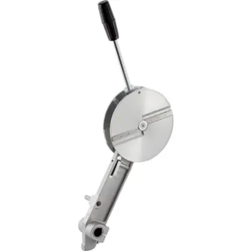 Handhobel von Geberit mit runder, metallischer Klinge und Hebel für die Bedienung, montiert an einem stabilen Körper, geeignet für präzise Holzarbeiten.