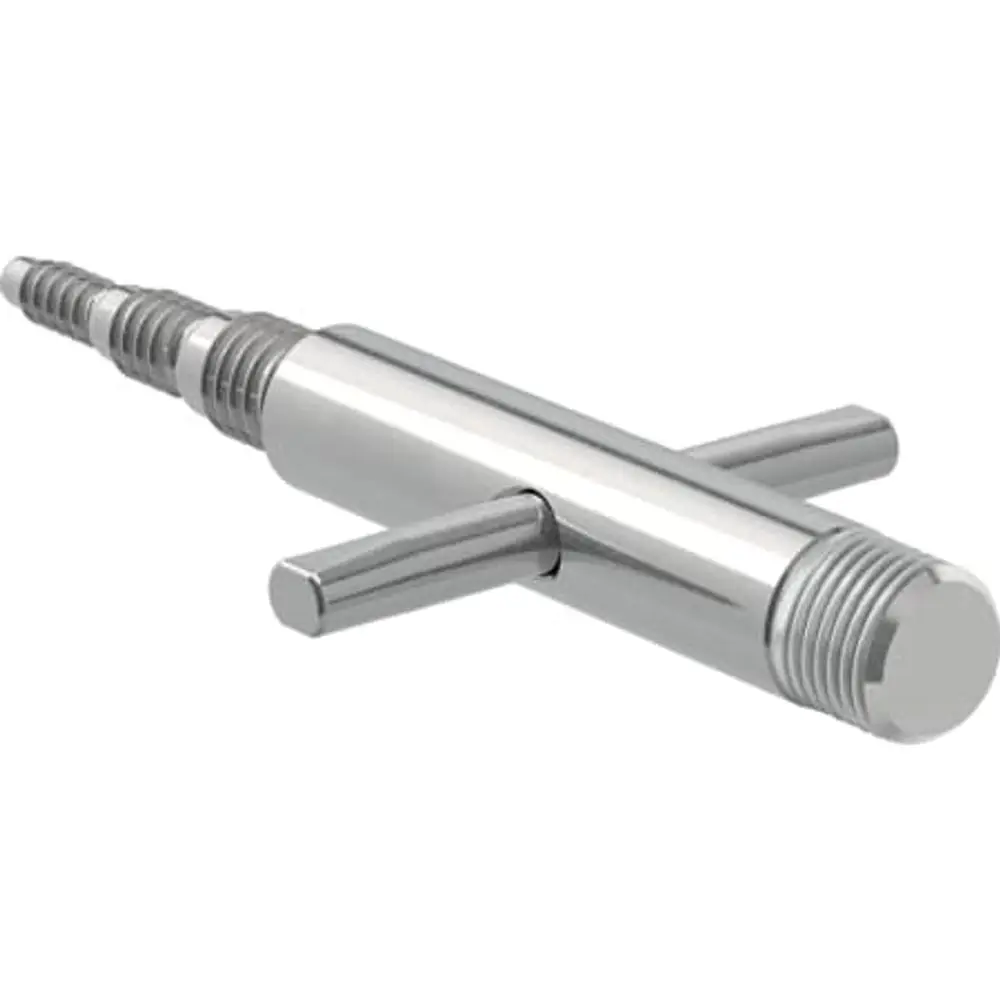Metallisches Rohrwerkzeug mit einer geraden Form und zwei horizontalen Griffen, hergestellt von Geberit, zur einfachen Handhabung bei Rohrarbeiten.