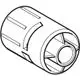 Geberit Abmantelgerät, zylindrische Form mit Rillen, geeignet für das Abmanteln von Rohren mit einem Durchmesser von 12 mm. Klar definiertes Design für praktische Anwendungen.