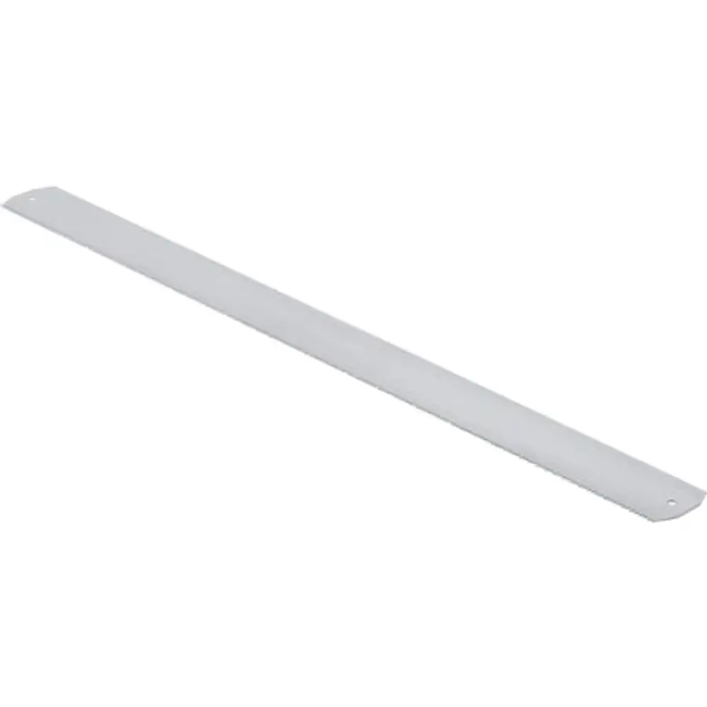 Geberit Werkstückträger, flaches, längliches Metallstück mit zwei Befestigungslöchern an den Enden, auf hellgrauem Hintergrund.