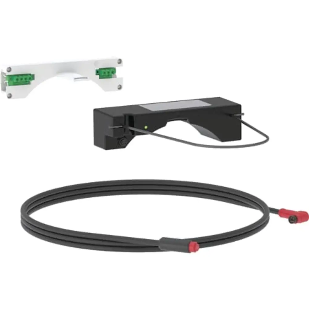 Bus Konverter mit integriertem Netzteil, bestehend aus einer schwarzen Einheit und Kabel, zur Verwendung mit Geberit Power & Connect Box.