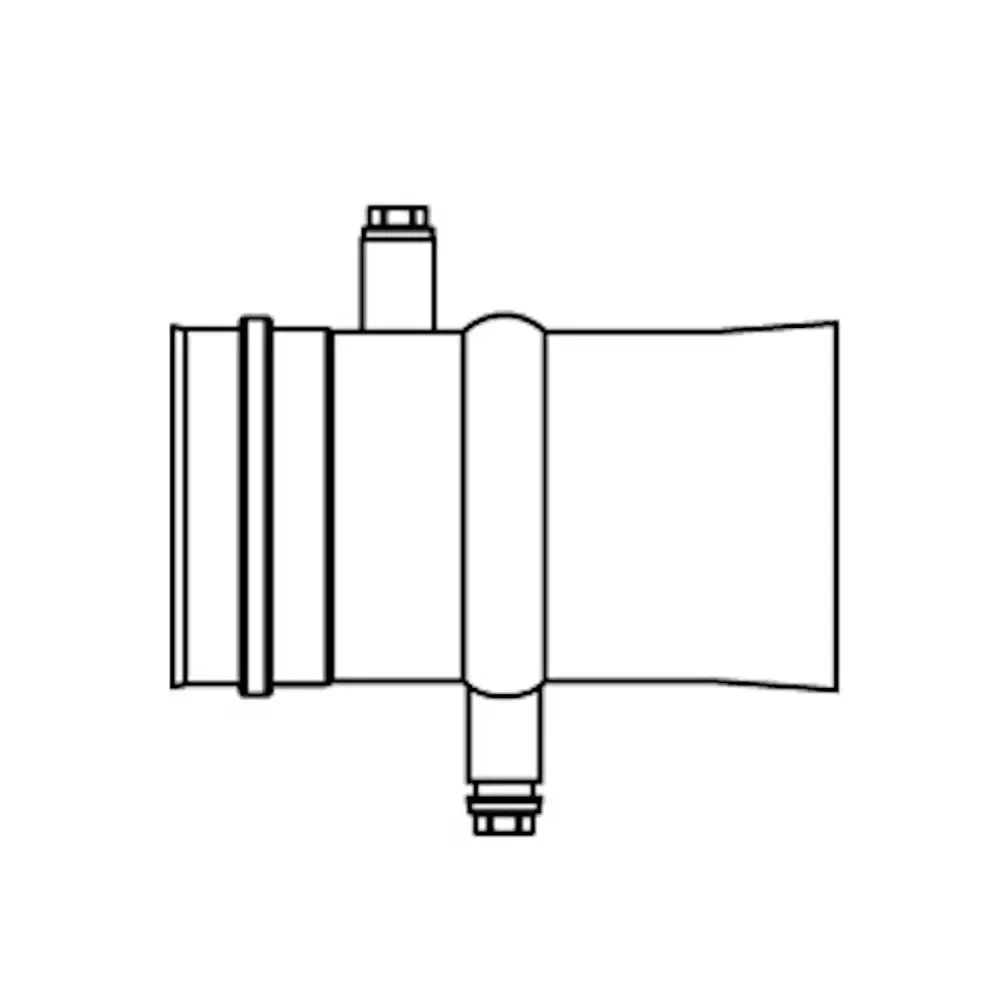 Kesselanschlussstück von Viessmann mit seitlichen Anschlussmöglichkeiten. Das Teil zeigt eine runde Form und zwei Anschlüsse für verschiedene Anwendungen.