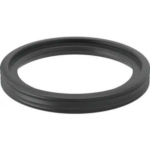 Lippendichtung von Geberit in schwarzer Farbe, mit symmetrischem Design, geeignet für verschiedene Anwendungen. Ringsymmetrische Form ohne erkennbare Maße.