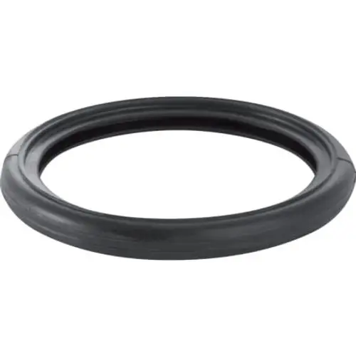 Lippendichtung aus schwarzem Material, passend für Spülrohre, hergestellt von Geberit. Runde Form mit einer glatten Oberfläche für dichten Abschluss.