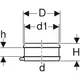 Zeichnung eines Elektroschweißbandes, skizziert mit Maßen und Formelementen. Das Produkt ist von Geberit und dient zur Verbindung von Rohrleitungen.