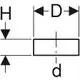 PE Schutzkappe, dargestellt in einem technischen Schema mit Maßen für Rohrenden. Geberit wird als Marke erwähnt. Diagramm zeigt verschiedene Ansichten des Produkts.