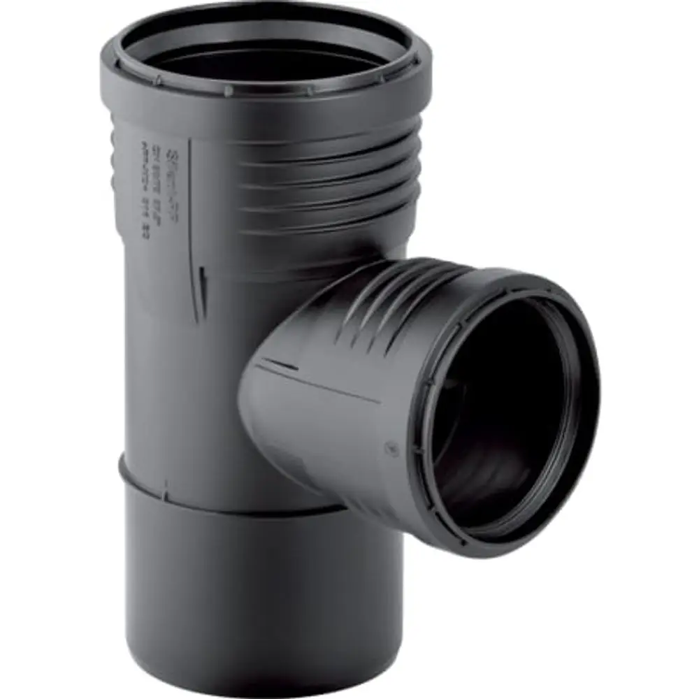 Geberit-Rohrsystem mit einem Abzweig in einem Winkel von 87,5 Grad, für die Verbindung von Rohren in einem Abwassersystem.