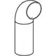 PE-Bogen von Geberit mit langem Schenkel, gebogen, für die Verbindung von Rohren, Standarddesign für Sanitärinstallationen.